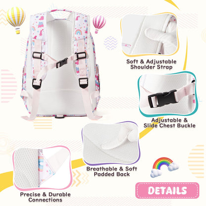 Mochila Infantil para Meninos e Meninas, Mochila Escolar Pré-escolar, Creche, Escola Primária, Jardim de Infância, Leve