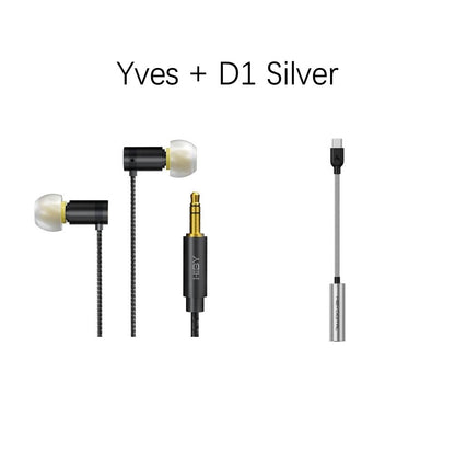 Fone de ouvido HiFi HiBy Yves 6mm Micro-dinâmico banhado a titânio, Driver de alta magneticidade, Câmara de baixa ressonância, Isolamento de ruído, Amigável à pele