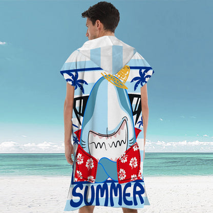 Beach bathrobe Cape surf poncho adult men hooded  Quick drying bath towel for outdoor sandbeach from China