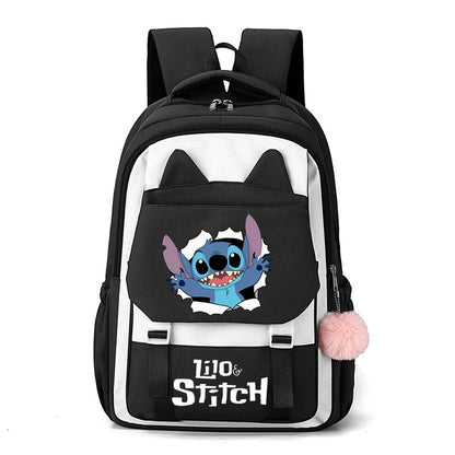 Mochila Stitch, Mochila Escolar Desenho Animado Kawaii, Mochila Grande Capacidade para Atividades ao Ar Livre, Material Escolar, Mochila de Viagem, Presente de Aniversário