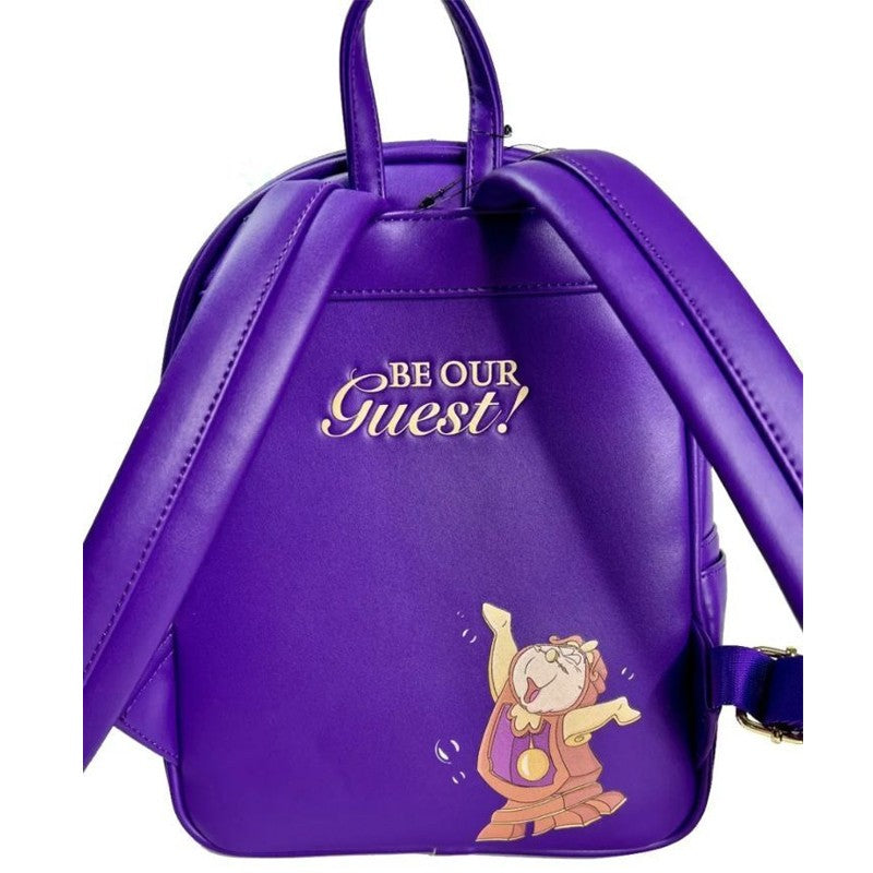 Bolsa Mini Mochila Loungefly A Bela e a Fera Série Princesas Cogsworth ?Lumiere Chip? Cosplay