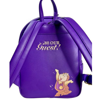 Bolsa Mini Mochila Loungefly A Bela e a Fera Série Princesas Cogsworth ?Lumiere Chip? Cosplay