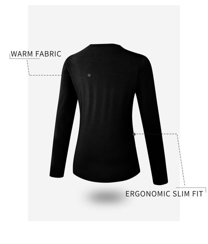 Women's Autumn Winter keep Warm long-sleeved Fitness Running Sports Training Top Slim Quick Dry Stretch Gym Top female Yoga tops