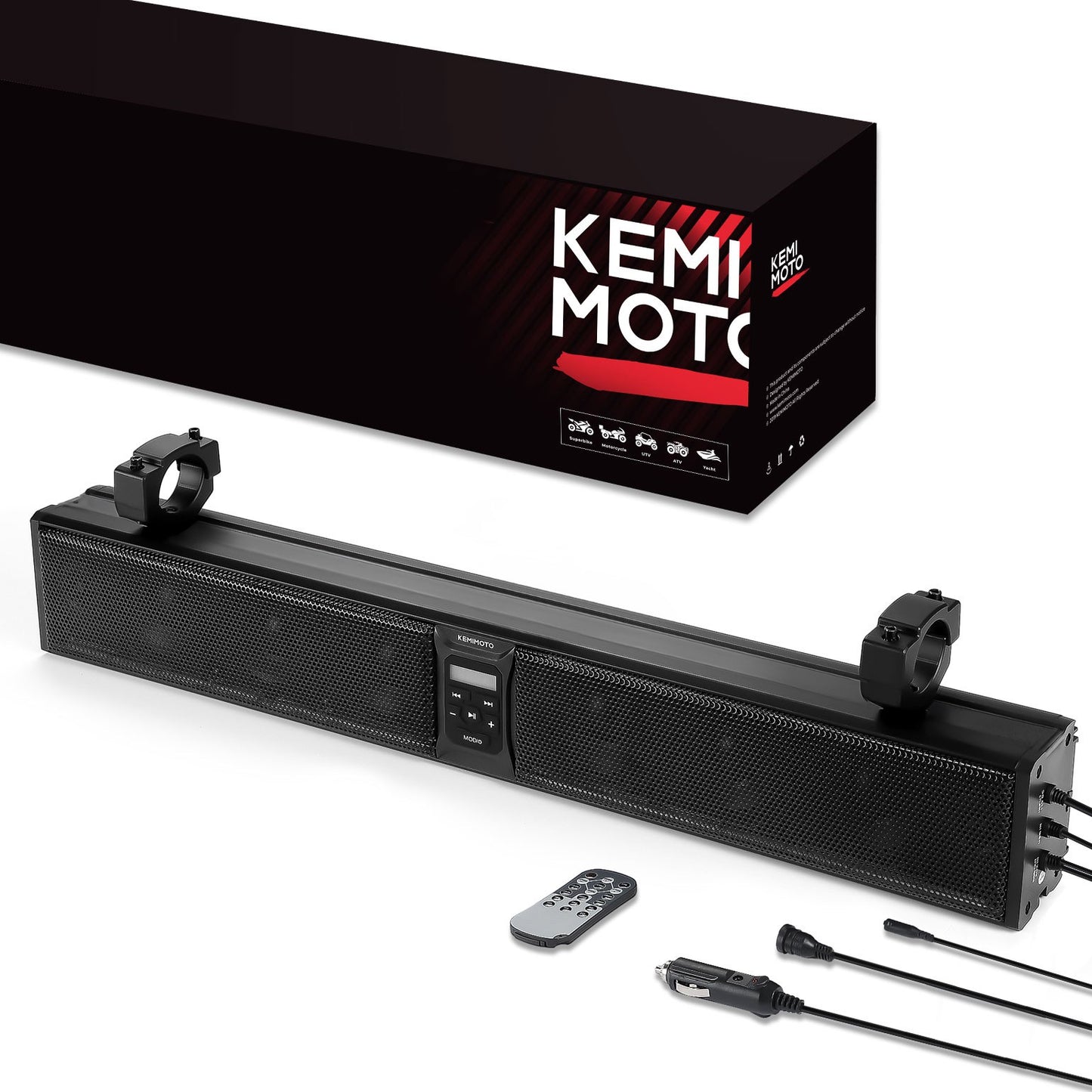 UTV 16in Speaker Metal Sound Bar IP65 Waterproof Golf Cart Sound Bar ATV Speaker Bluetooth with RGB Fits 1.25 in - 2 in Roll Bar