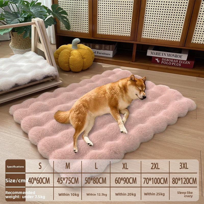 Tapete para Animais de Estimação Quente e Antiderrapante para Cachorros, Cama de Pelúcia de Cor Sólida para Todas as Estações