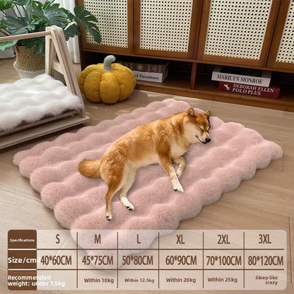Tapete para Animais de Estimação Quente e Antiderrapante para Cachorros, Cama de Pelúcia de Cor Sólida para Todas as Estações
