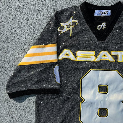 Y2K T shirt oversized fluorescent digital quick drying loose fitting jersey embroidered graphic shirts retro unisex street shirt