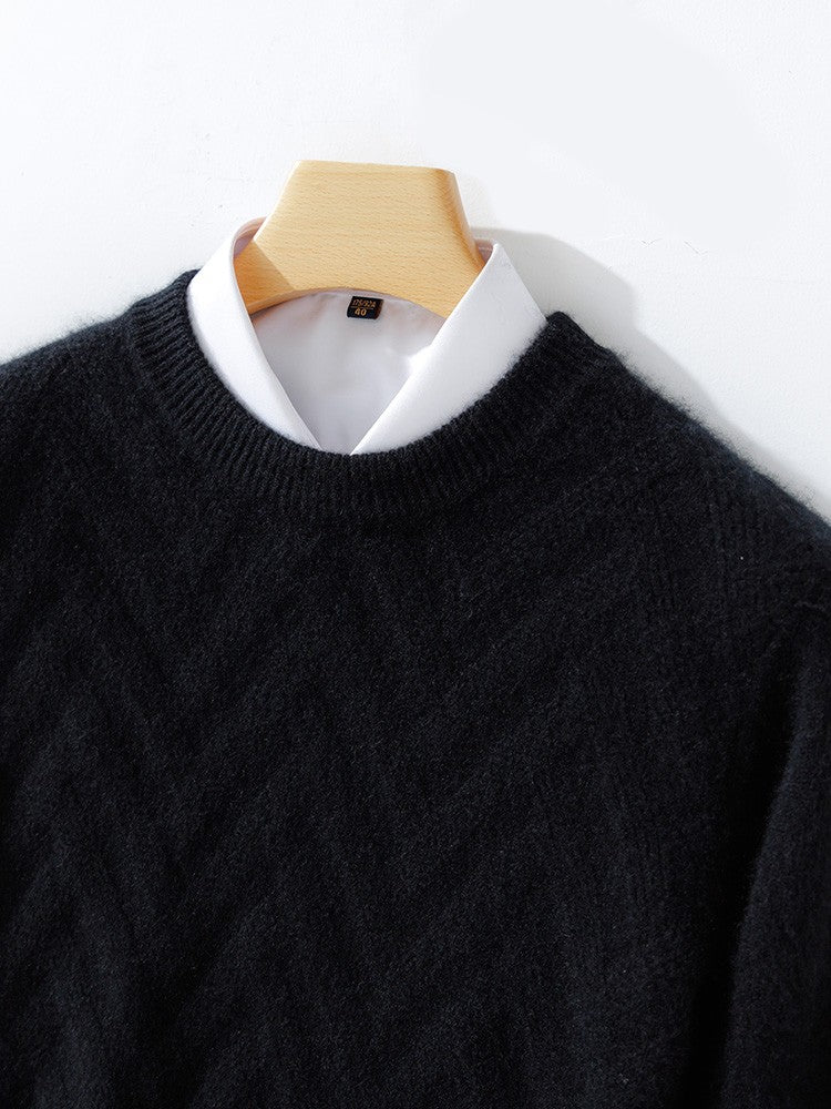 Men's Cashmere Sweater Autumn Winter  O-neck Long Sleeve Pullover  Casual Clothing 100% Merino Wool high-end Knitwear Top