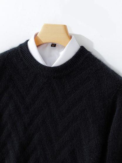 Men's Cashmere Sweater Autumn Winter  O-neck Long Sleeve Pullover  Casual Clothing 100% Merino Wool high-end Knitwear Top