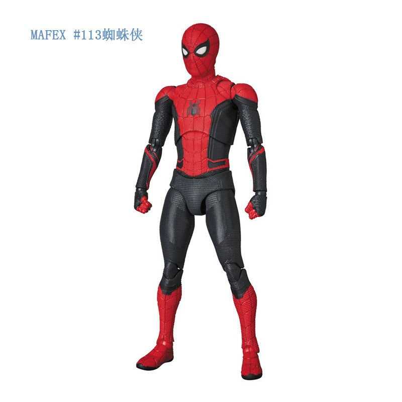Boneco de Ação MAFEX113 Homem-Aranha Versão Homem-Aranha Longe de Casa Boneco Articulado Brinquedos Modelo Presente Para Namorado Crianças
