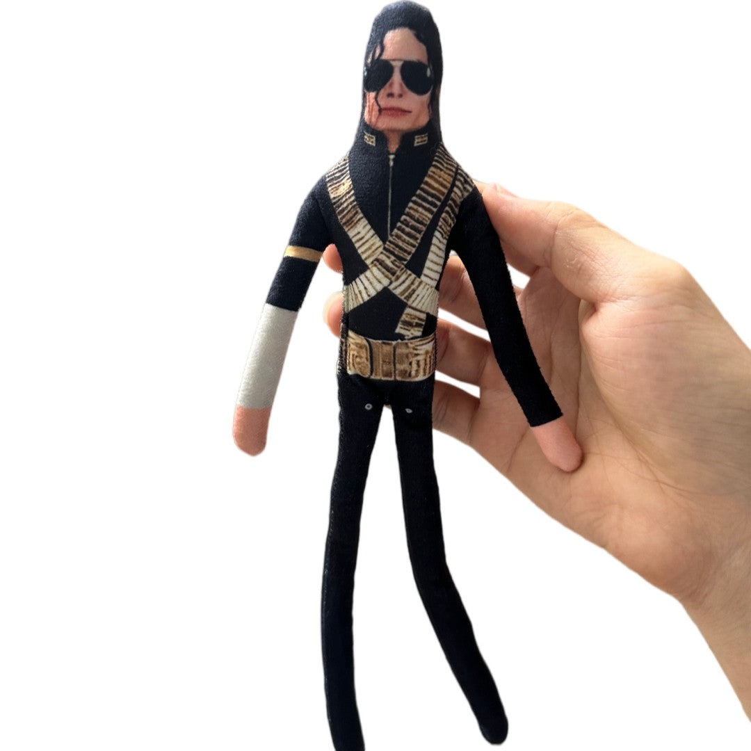 Michael Jackson Plush Figure Doll Soft Stuffed Toy with Movable Joints Handwoven Pop King Room Decor Fan Gift
