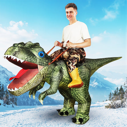 New T-Rex Skeleton Dinosaur Inflatable Costume Mascot for Adult Purim Carnival Halloween Party Cosplay Costumes Fancy Dress Suit