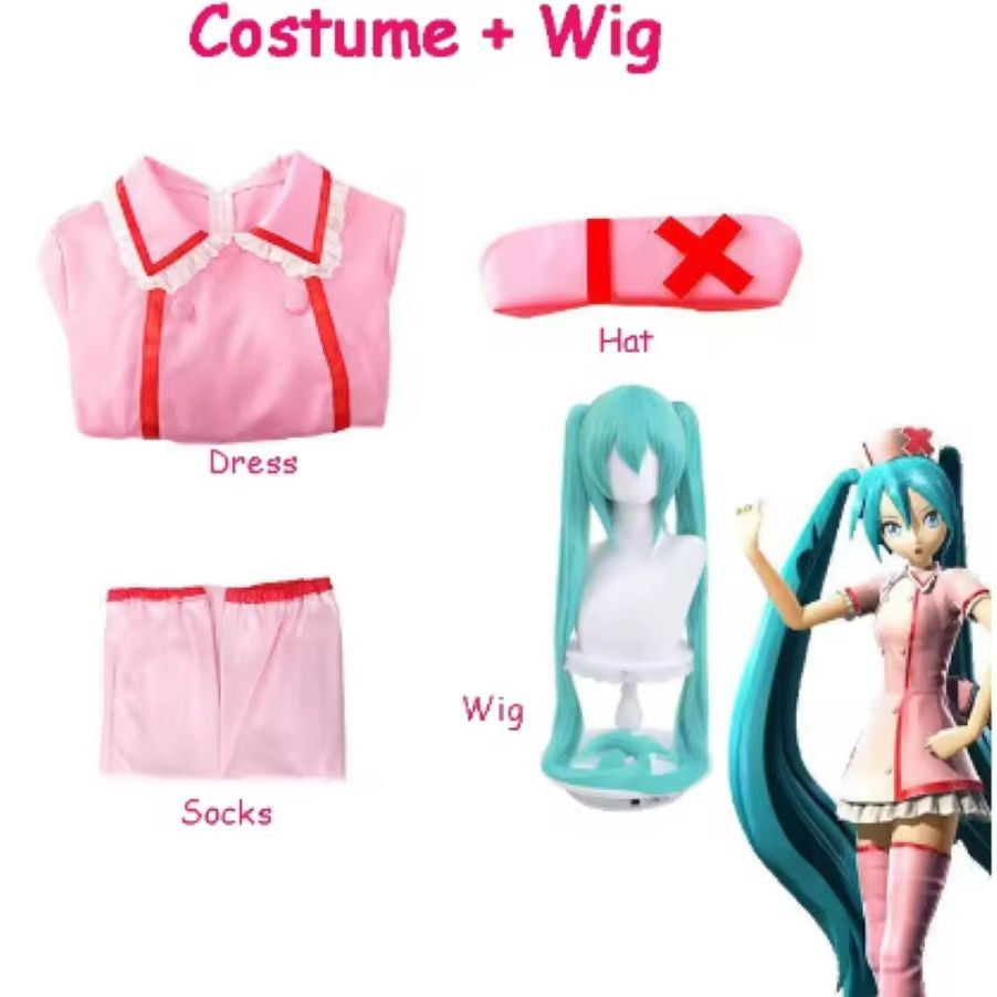 Virtual anchor Kasane Teto, doctor role-playing costume set, pink nurse uniform, Halloween party, virtual singer costume