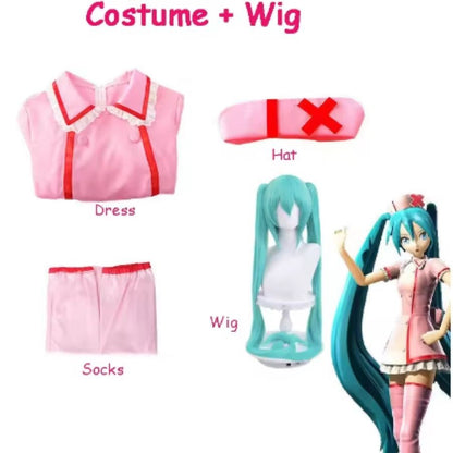 Virtual anchor Kasane Teto, doctor role-playing costume set, pink nurse uniform, Halloween party, virtual singer costume