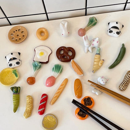 Suporte para Hashi Estilo Japonês Cerâmica Descanso de Hashi Formato de Frutas e Vegetais Garfo Prateleira Utensílios de Cozinha Decoração de Mesa de Jantar
