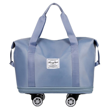 Mala expansível com rodízio universal Grande capacidade de armazenamento para separação de itens secos e molhados Bolsa de viagem e fitness leve