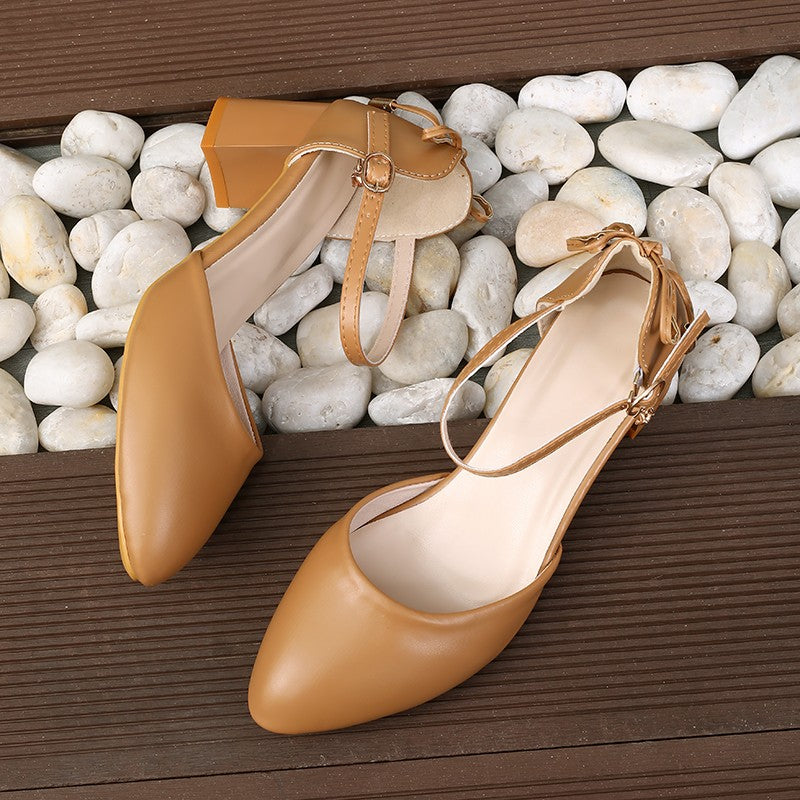 2025 Spring/Summer Hot Sale?Fairy Style Thin-Strap High Heels - Bowknot with Golden Buckle, Comfortable & Versatile