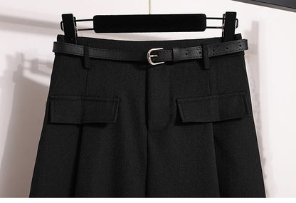 Women's Solid Simplicity Casual Chic Skirt Plus Size Suit Skirts Autumn Winter Fashion New A-line Temperament Large Size Skirt