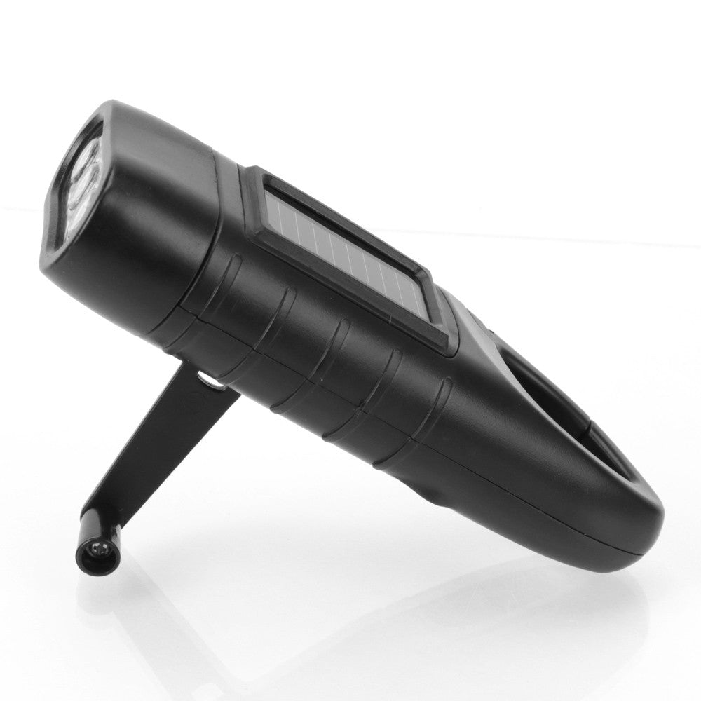 Solar Led Flashlights Portable Hand Cranked Dynamo Torch for Outdoor Riding Camping Power Hiking Long-range Emergency Lantern