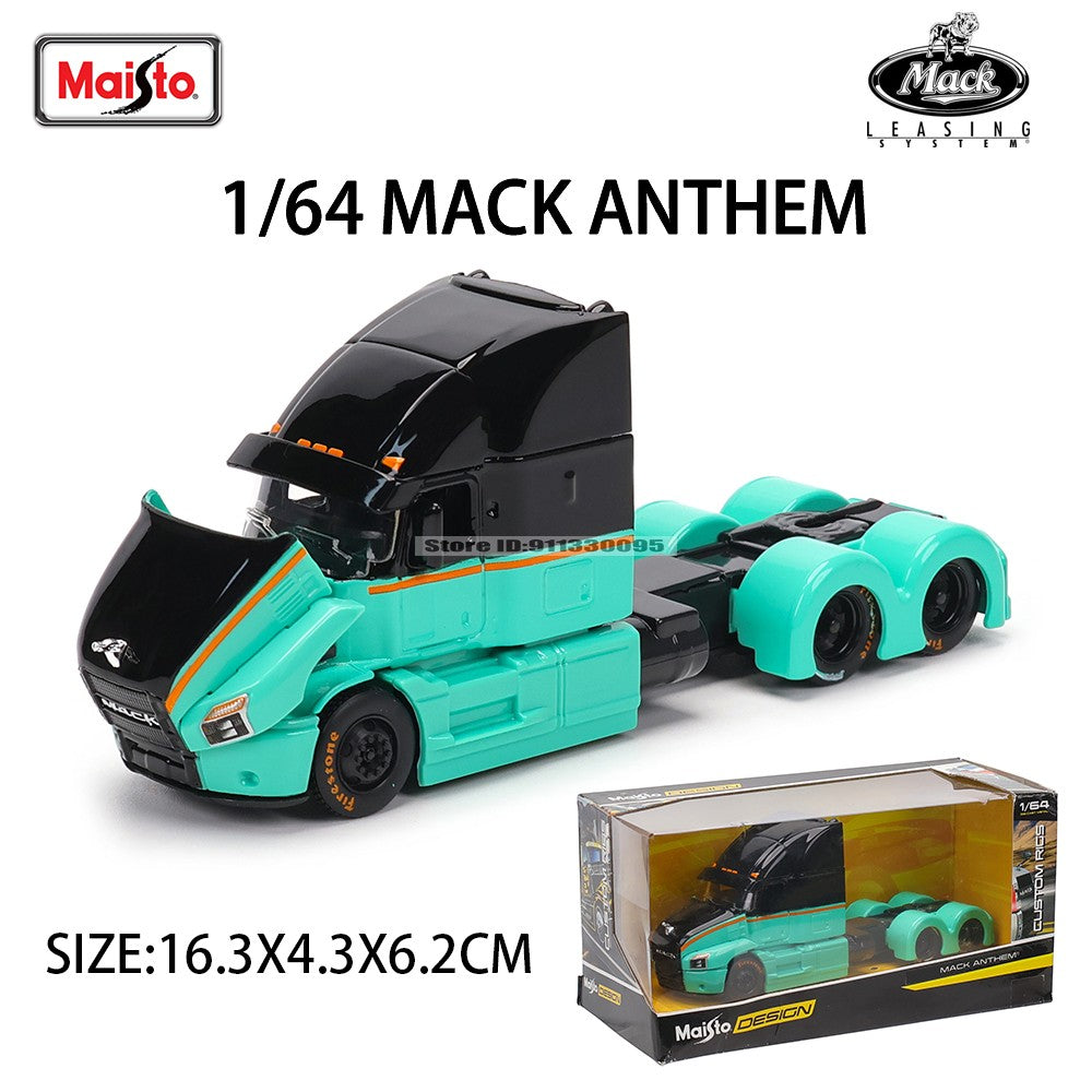 Maisto 1:64 Mercedes-Benz MACK Anthem Trailer modelo de simulação de carro modelo de carro de liga leve brinquedo de carro masculino presente de coleção