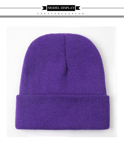 Touca Sólida Unissex Outono Inverno, Mistura de Lã, Macia e Quente, Boné de Tricô Masculino Feminino, Gorro, Toucas de Esqui, 24 Cores