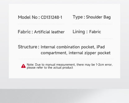 Septwolves Business Thin Printed Leather Crossbody Sling Bag Man Fashion Casual Travel Monogram Print Fabric iPad Shoulder Bag