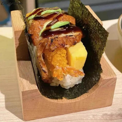 Suporte de Sushi Japonês de Madeira em U Rack de Taco Suporte de Prato de Comida Suporte de Bandeja de Servir Sushi Barco de Sushi