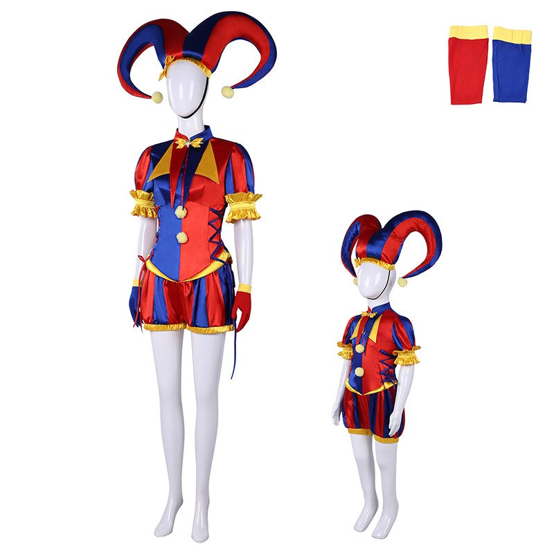 The Amazing Digital Circus Pomni Cosplay Costume Women Men Girls Boys Clown Costume Suit Halloween Party Role Playing Outfits