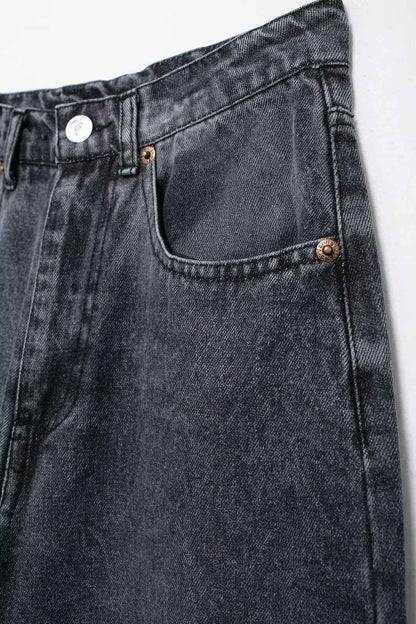 HH 2024 Women's Street Fashion Denim Blue Jeans Distressed Patchwork High Waist Zipper Fly Ripped Retro Long Pants