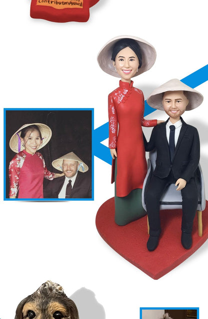 Custom Handmade Bobblehead Figure, Personalized Clay Doll on Photos, Real Person Figurine 3D Customization, Christmas Gift for M