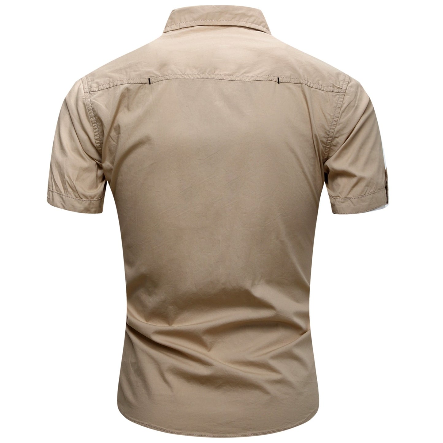 New Fashion 2023 Men's Safari Shirt Short Sleeve Summer Casual Tactical 100% Cotton Cargo Outdoor Pocket Work Shirts for Men