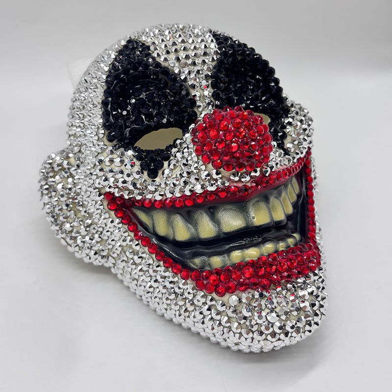 High-End Diamond-Studded Clown Mask for man and women Halloween Dance Party Fashion Mask Clown Role-Playing Costume