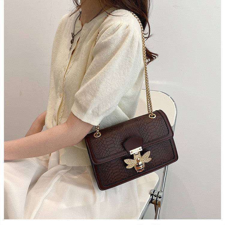 Luxury Handbags for Women Crossbody Bags Bee Lock Tote Casual Flap Purses Crocodile Print Leather Handbag Ladies Shoulder Bags