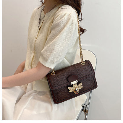 Luxury Handbags for Women Crossbody Bags Bee Lock Tote Casual Flap Purses Crocodile Print Leather Handbag Ladies Shoulder Bags