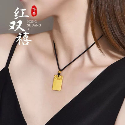 9999 pure gold 24K gold male and female pendant, used for peace, auspicious clouds, worry free, gold jewelry couple pendant