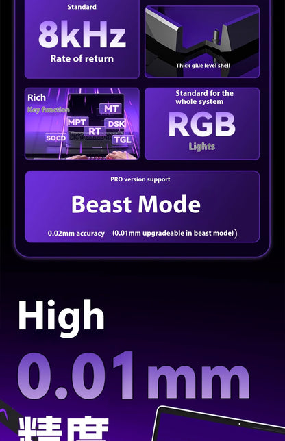 Teclado mecânico AULA WIN60 WIN68 HE MAX switch magnético 8k de polling rate RGB zona morta 0 teclado de jogos personalizável para e-sports