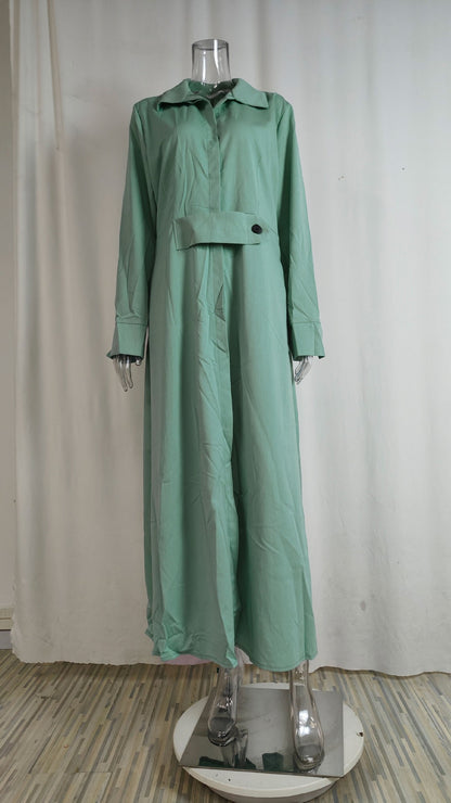 Fashion Spring Overalls Sundress Women 2025 Autumn Dress Casual Elegant longSleeve Baggy Work Vestidos Kaftan Maxi Long Dress