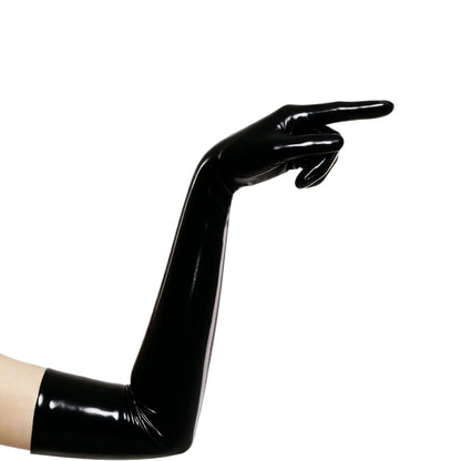 Smoky black Rubber Short Gloves Elastic Latex Gloves for Fashion Cosplay