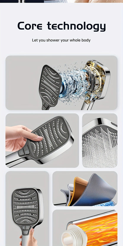 Chuveiro Turbo Pressurizado com 8 Modos, Painel Grande de 12cm, Chuveiro Econômico, Chuveiro com Filtro em ABS Reforçado à Prova de Explosão