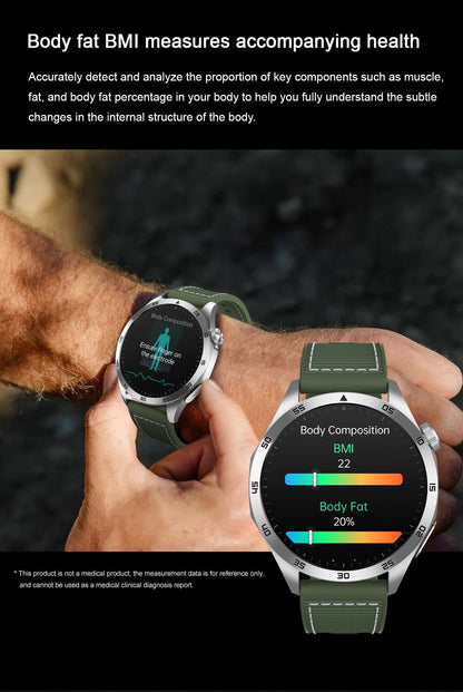 2025New Micro Physical Examination Blood Lipids Uric Acid Blood Pressure Smart Watch ECG+PPG Clock Bluetooth Call Smartwatch Men