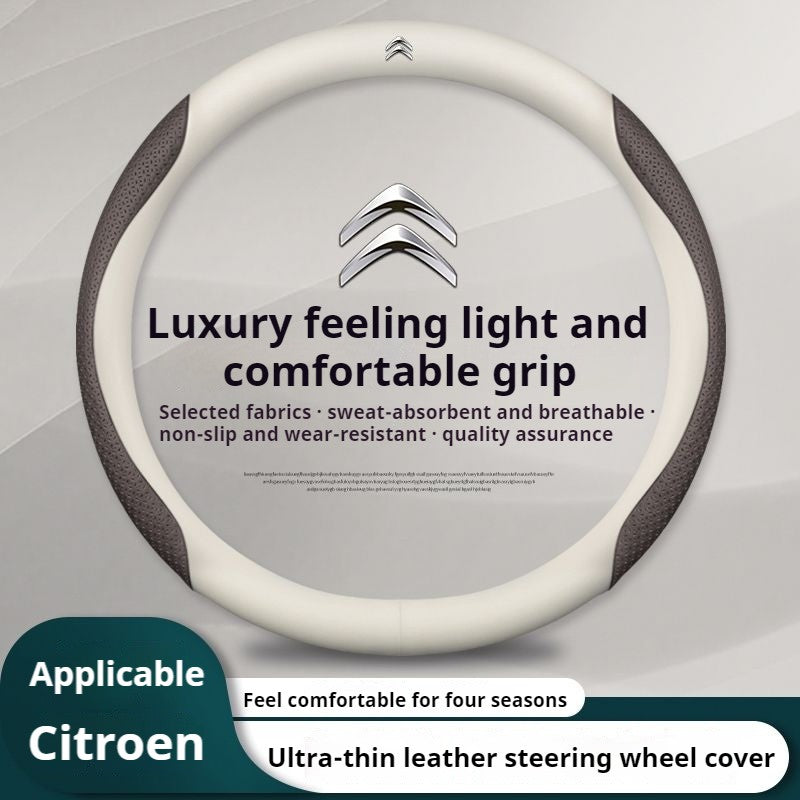 Capa de Volante de Couro para Carro Citroen C1 C2 C3 C4 C5 C6 C4L VTS Berlingo Picasso Aircross Sega Ely See C3-XR Acessórios