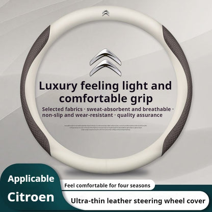 Capa de Volante de Couro para Carro Citroen C1 C2 C3 C4 C5 C6 C4L VTS Berlingo Picasso Aircross Sega Ely See C3-XR Acessórios