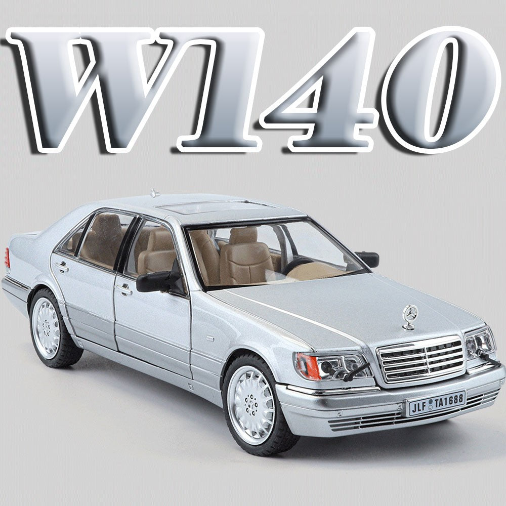 1:24 W140 Miniatura de Brinquedo Modelos de Carro Liga Fundido Som Luz 6 Portas Abertas Puxar para Trás Pneus de Borracha Modelos de Veículos para Meninos Presentes