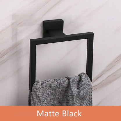 Bathroom Towel Ring Hook Hardware Accessories Storage Holder 304 Stainless Steel Hand Towel Holder Modern Round Towel Hanger