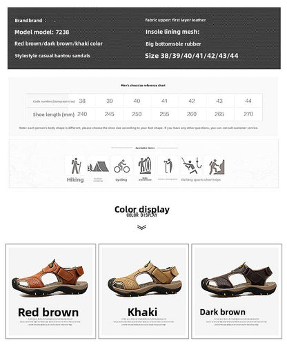 2025 Man's shoes Genuine Leather Men Sandals Summer Men's Shoes Outdoor Water Shoes Leather Sandals For Men men summer sandals