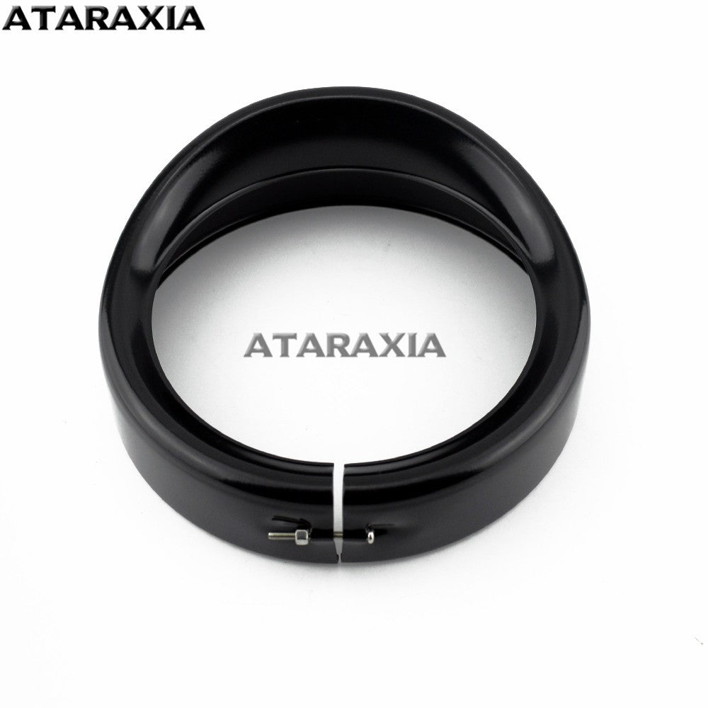5.75" 4.5" 7inch Farol de neblina para motocicleta, viseira, moldura do farol, anel de acabamento, capa de farol de LED para Harley Softail Fat Boy