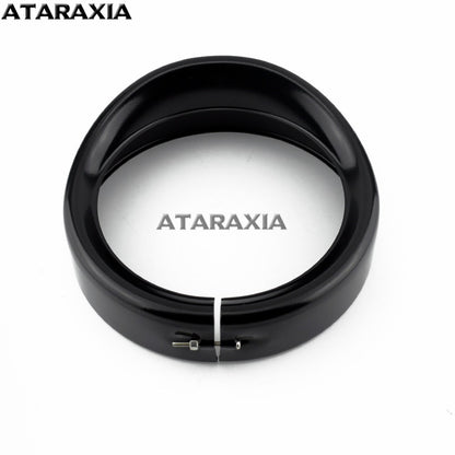 5.75" 4.5" 7inch Farol de neblina para motocicleta, viseira, moldura do farol, anel de acabamento, capa de farol de LED para Harley Softail Fat Boy