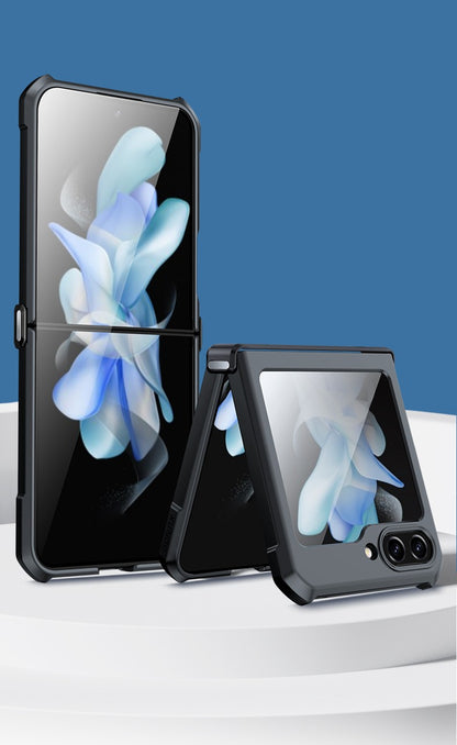 Xundd para Samsung Galaxy Z Flip 7 5 Z Flip 6 7 Capa 5G Airbag à prova de choque Acrílico+TPU+Capa Traseira de Vidro para Flip5 z?? 5 7 ???