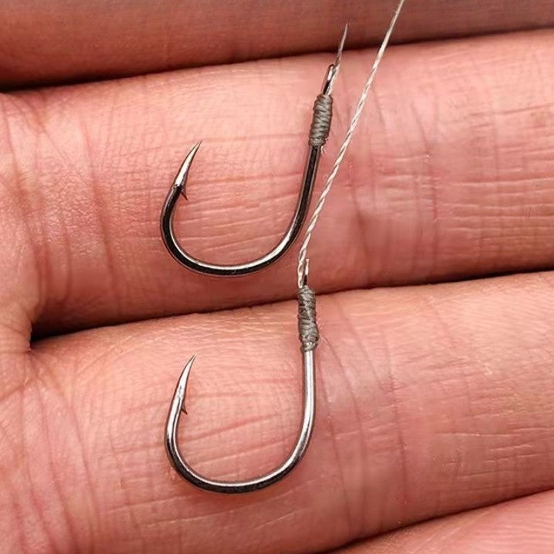 50 Anzóis Pequenos Com Linha PE 3#-8# Anzóis Pré-Amarrados String Hook Sub-linha para Pesca de Carpa