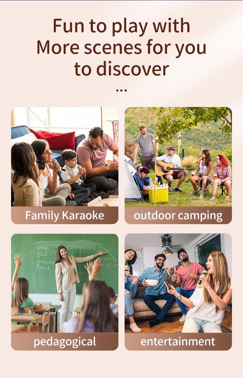 PARAMITA Bluetooth Speaker Portable Home Cute Karaoke Mini Wireless Audio with Microphone Home Karaoke Singing Machine Kids Gift